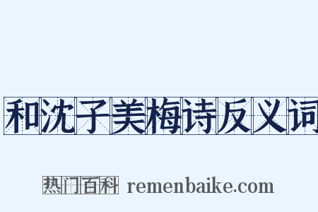 和沈子美梅诗反义词是什么意思的图片